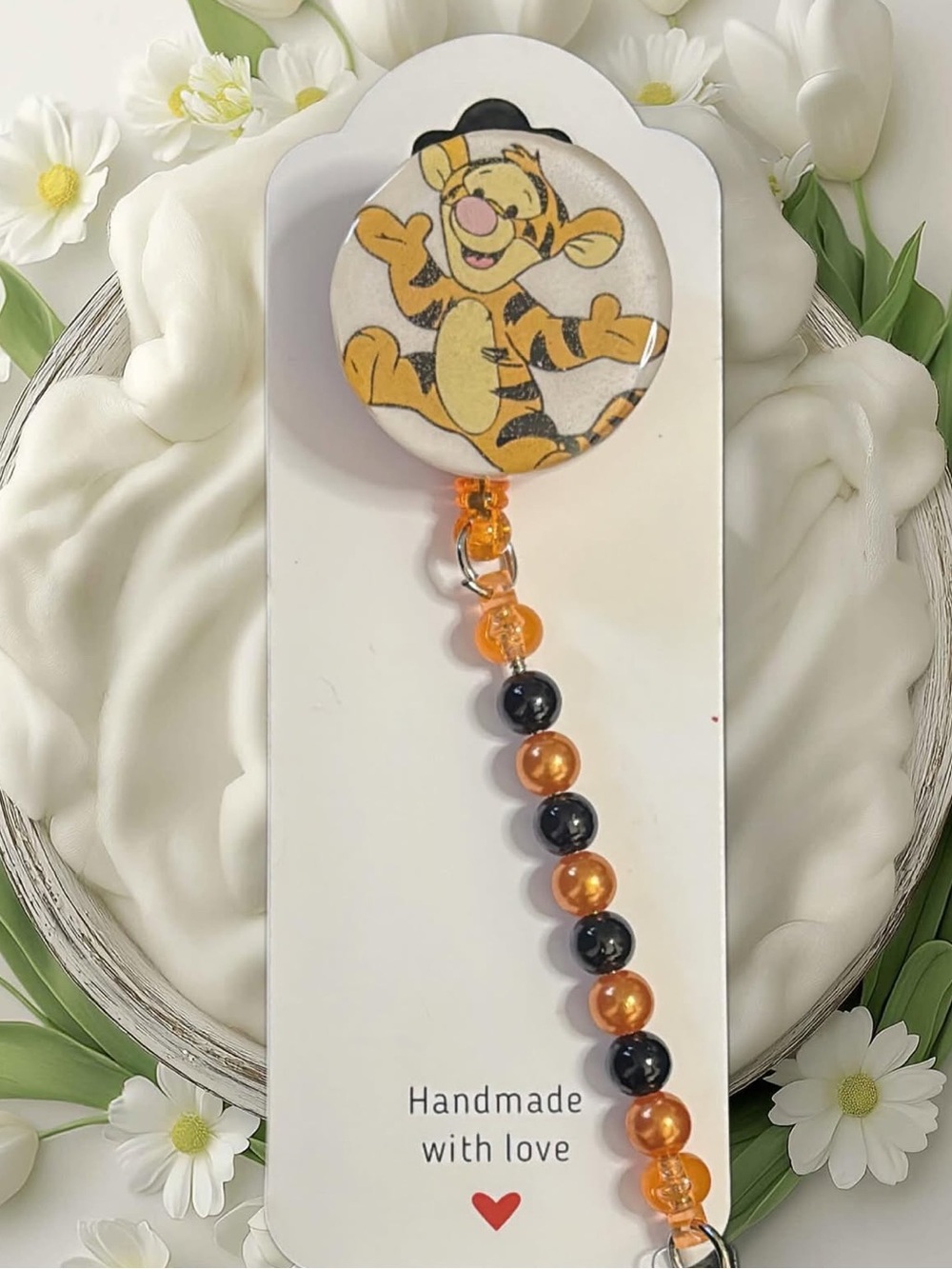Handmade Badge Reel Winnie The Pooh Tigger Design.
